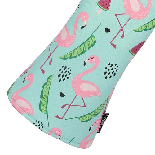 SHABIER Blue&Pink Golf Headcover with Flamingos Design for Golf Club (Driver Headcover)