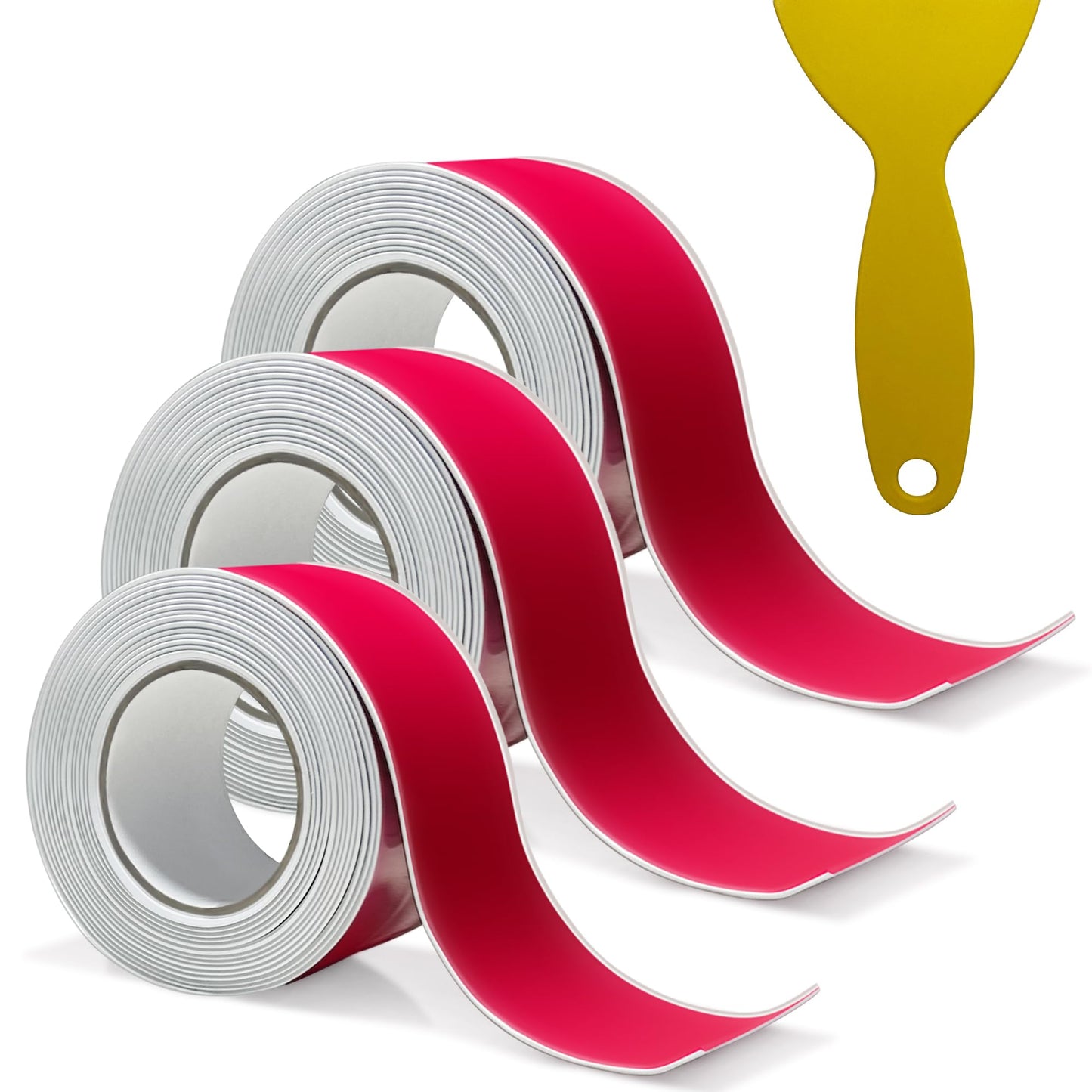 3 Rolls White Caulk Tape for Bathtub Self Adhesive，Peel and Stick Caulk Strip Waterproof，Toilet Base Sealer Strip，Toilet Sealant Tape