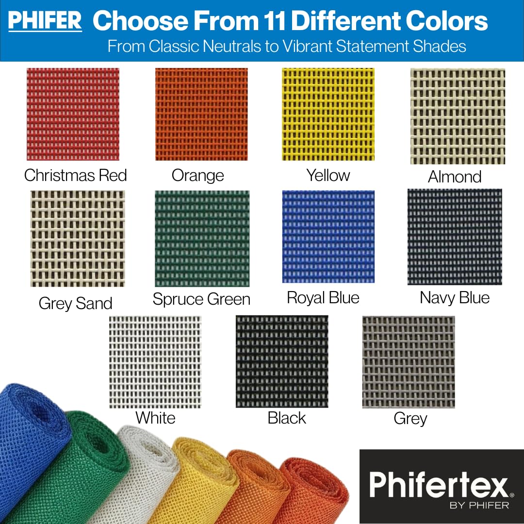 Phifertex Vinyl Mesh Roll - Vinyl Fabric by the Yard for Outdoor, Arts & Crafts, DIY Projects Use - Weather-Resistant Mesh Material - Grey Sand, 1 Yard x 54 Inches
