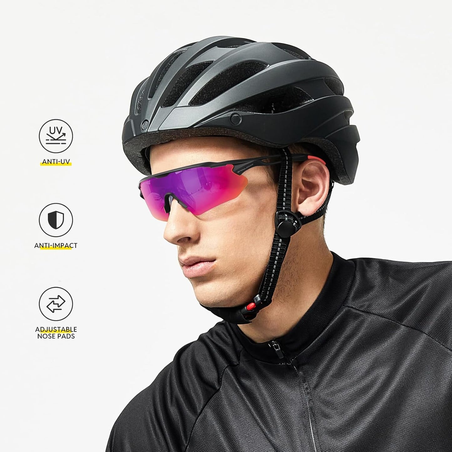 TR90 Cycling Glasses - Unbreakable Polarized Sports Sunglasses with UV400 Protection