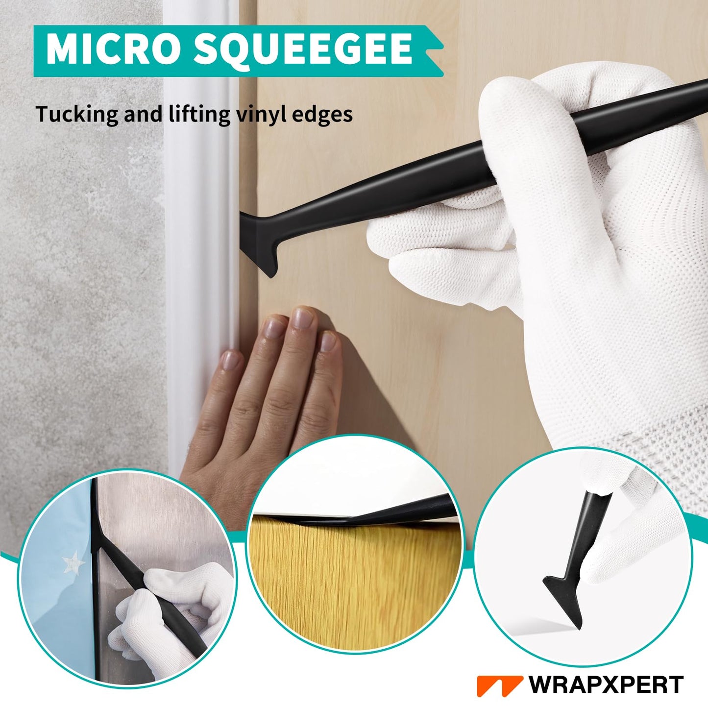 WRAPXPERT Wallpaper Smoothing Tool,Wallpaper Tools Included Felt Squeegee,Craft Knife,Wallpaper Brush,Wallpaper Scraper Tool for Peel and Stick Wallpaper,Window Tint Film,Wallpaper Adhesive