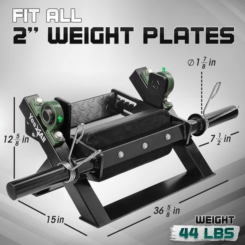 Yes4All Tib Bar - Professional Tibialis Trainer - Get Stronger Calves, Shins and Ankles with Long Bar for More Plates and Ripping Lower Leg Muscles. Fit 2" Weight Plates - All Shoe Sizes for Men/Women