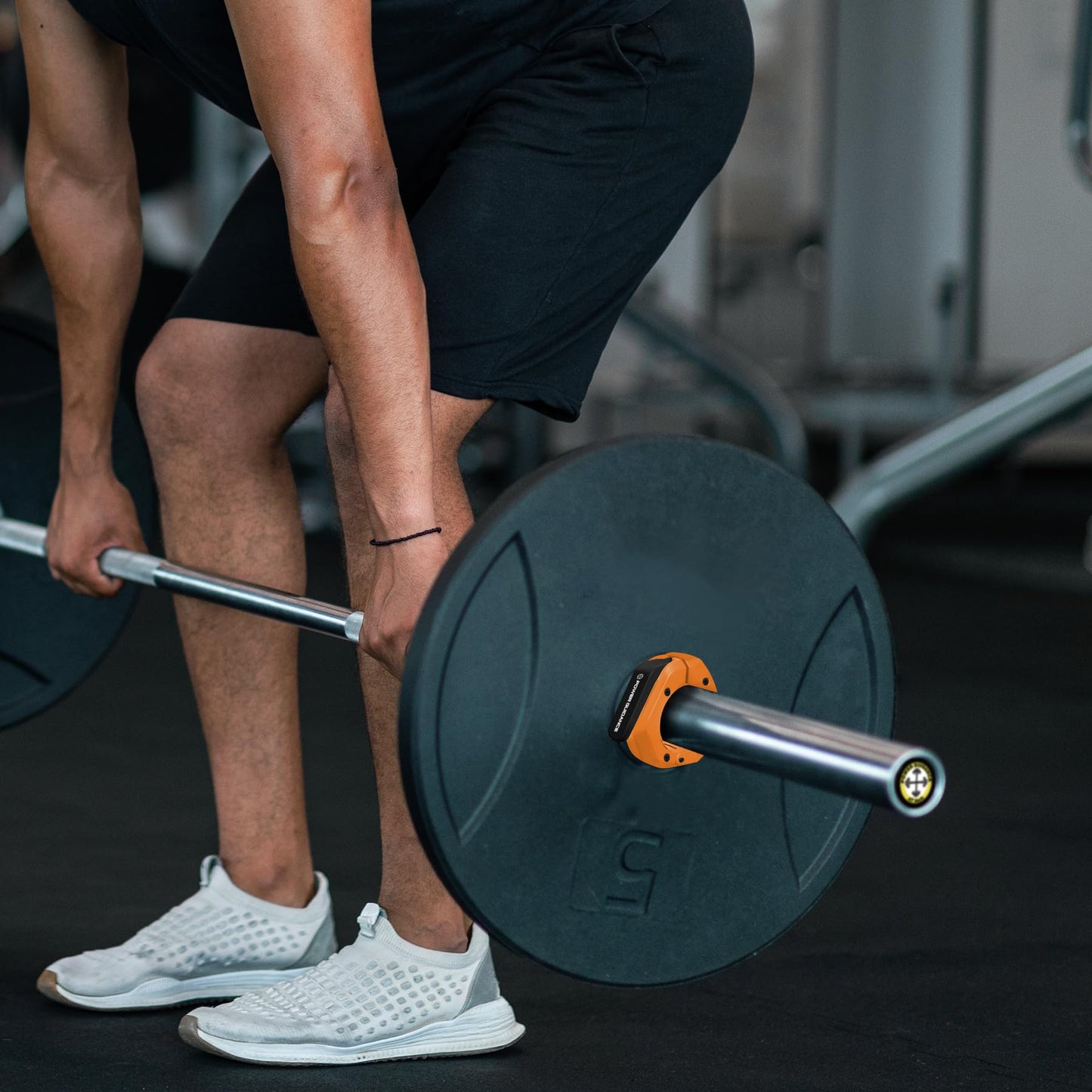 POWER GUIDANCE Barbell Collars Barbell Clips, ONLY for 2 inch Olympic Barbell Clamps, Weight Clamps Quick Release Barbell Collar for Olympic Lifts and Strength Training (Orange)