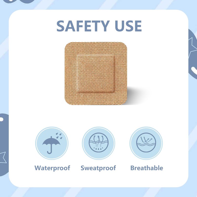 200 Pcs Adhesive Spots Bandages 1.5"*1.5" Square Flexible Fabric Adhesive Knuckle Fingertip Bandages for Wound Care and Hides Skin Spots Ideal for Small Incisions