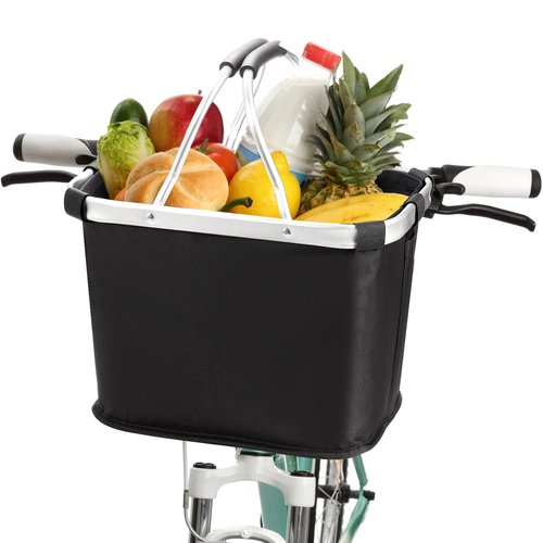 Hedume Bicycle Basket, Folding Detachable Bike Basket, Multi-Purpose Bike Handlebar Basket Front for Pet, Shopping, Commuter, Camping and Outdoor, Quick Release Easy Install
