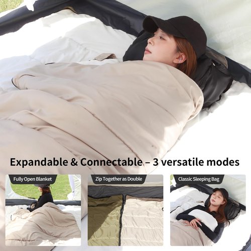 koldan Sleeping Bag for Adults – 4 Season Camping Sleeping Bag Lightweight for Backpacking & Hiking, Waterproof Shell, Warm & Roomy, Machine Washable,Backpacking Camping Sleeping