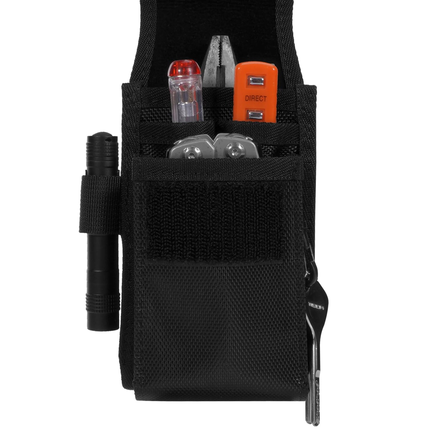 KENOBE Belt EDC Pouch, 5-Pocket Multi-Purpose Tool Holder, Multitool Holster Tactical Pouch Cell Phone Organizer for Work, Hiking, Camping, Barbecue, Rescue