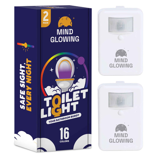 Mind-Glowing Toilet Bowl Night Light with Motion Sensor, Color Changing LED and Dimmer - Funny Christmas Gag Gift for Men, Women, Dad, Mom - 2025 Stocking Stuffers for Him, Her (2 Pack)