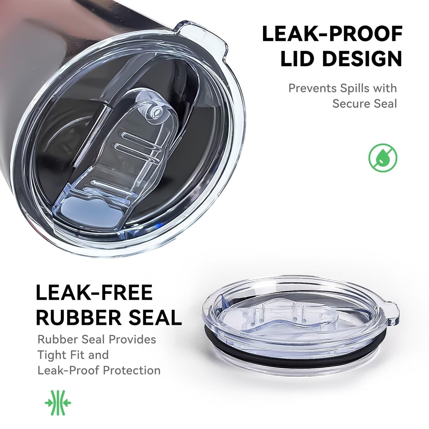 SUNRAYNEST Tumbler Lid Replacement 2 Pack for 20 oz Tumblers, 3.2" Mugs