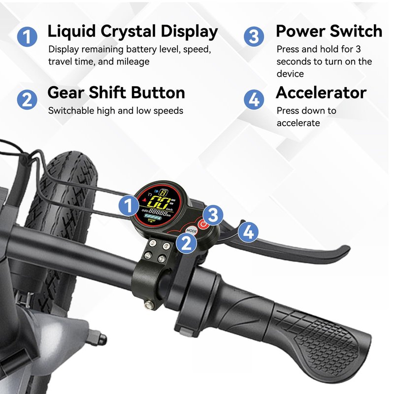 36V 48V 60V Electric Scooter Controller, Controller LCD Display Control Panel with Shift Switch Brushless Motor Speed Controller Screen for Electric Bikes (48V 250/350W color screen dual-mode model)