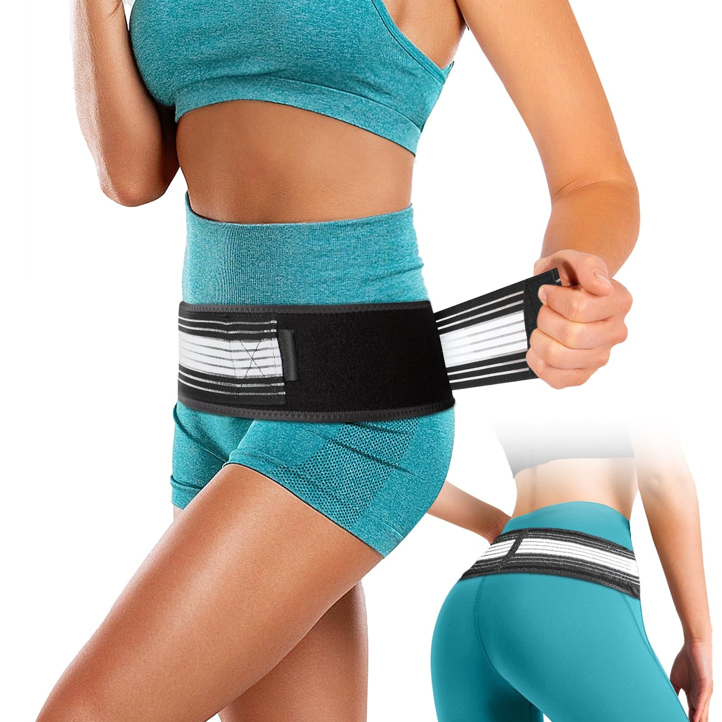 Zekeson Back Brace for Lower Back Pain, Si Belt, Sciatic Nerve, Relief for Sciatica, Hip, Spine Pain, Pelvic, Sacroiliac Belt-Breathable & Adjustable Lumbar for Women and Men