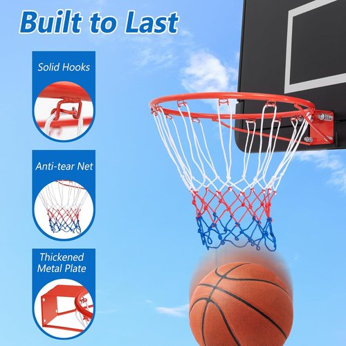 Goplus Basketball Rim - 18”/15” Replacement Hoop with All-Weather Net for Indoor/Outdoor Use