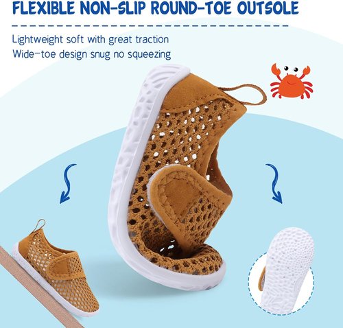 LeIsfIt Toddler Water Shoes - Breathable Quick-Dry Aqua Socks for Boys & Girls | Ideal for Beach & Pool