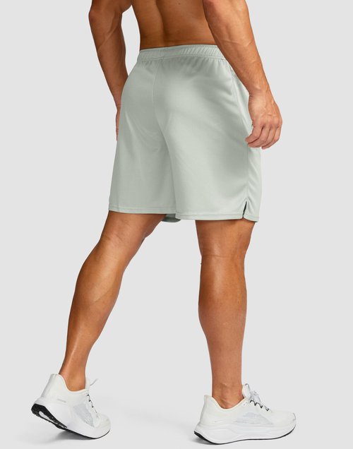 G Gradual Men's 7" Workout Running Shorts Quick Dry Lightweight Gym Shorts with Zip Pockets(Platinum Grey,L7_L)