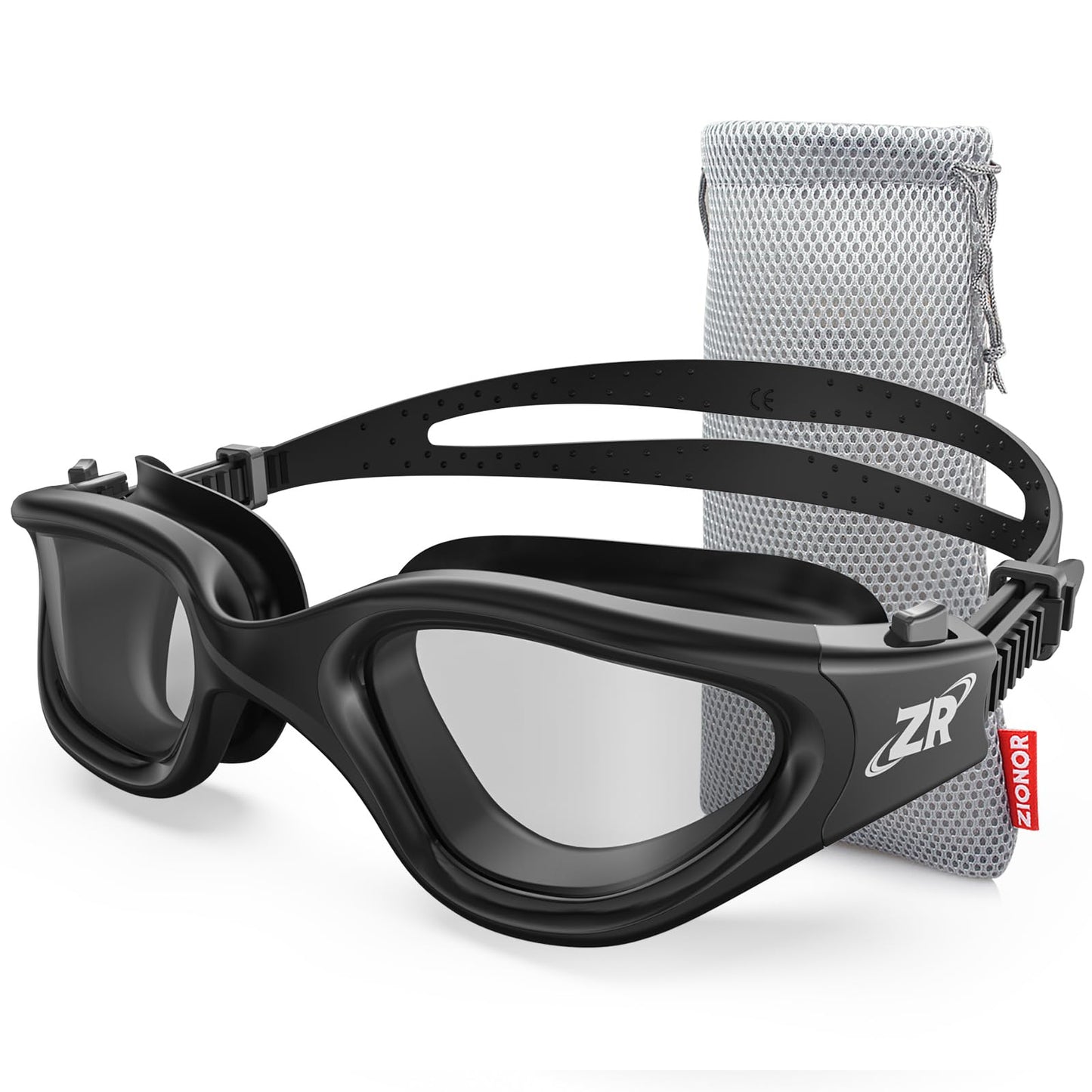 ZIONOR Swim Goggles, G1 Polarized Swimming Goggles UV Protection Anti-fog Adjustable Strap for Adult Men Women (Polarized Light Smoke Lens)