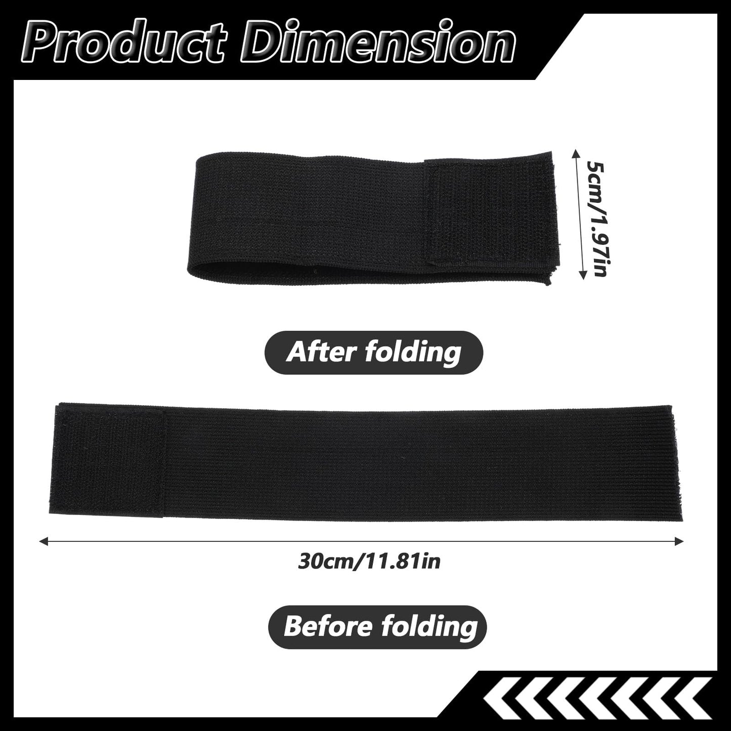 Shimmeroo 4PCS Black Boot Straps, Elastic Polyester Ankle Straps for Cowboy, Adjustable Self-Adhesive Trousers Blouses Strap Bands with Hook and Loop for Hiking Fishing Hunting