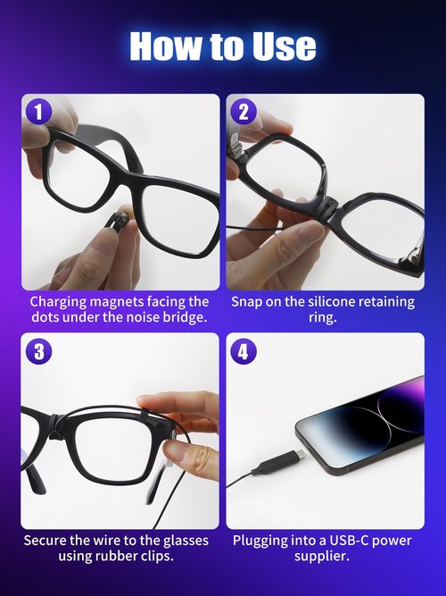 Charging Cable for Ray-Ban Meta Glasses, 4.9ft Charge While Using,Portable Meta Glasses Charger for Phone/Power Bank,Tangle-Free,Charger for Travel & Car