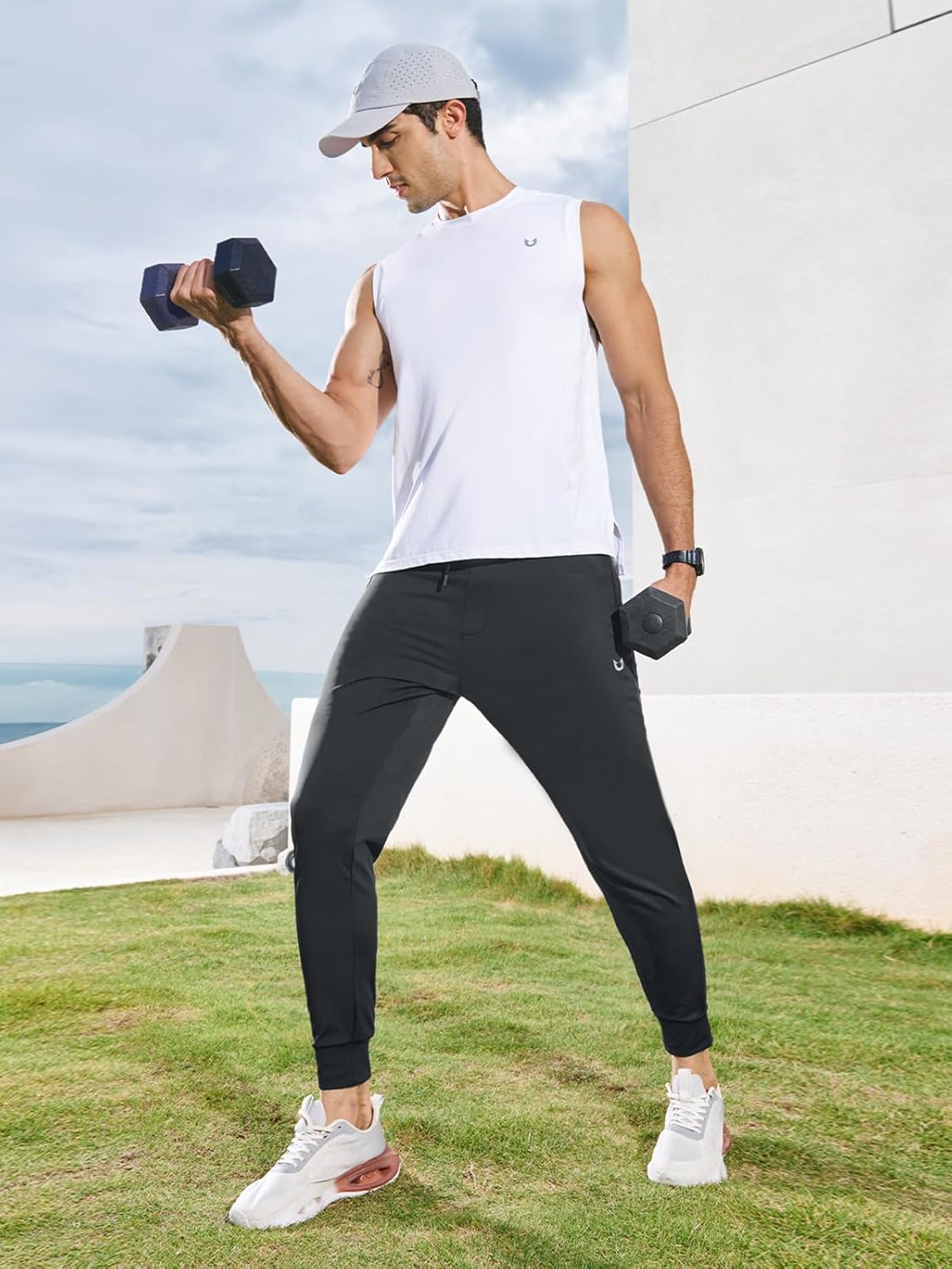 NORTHYARD Men's Joggers - Lightweight Athletic Sweatpants with Zipper Pockets | Ideal for Running & Workouts