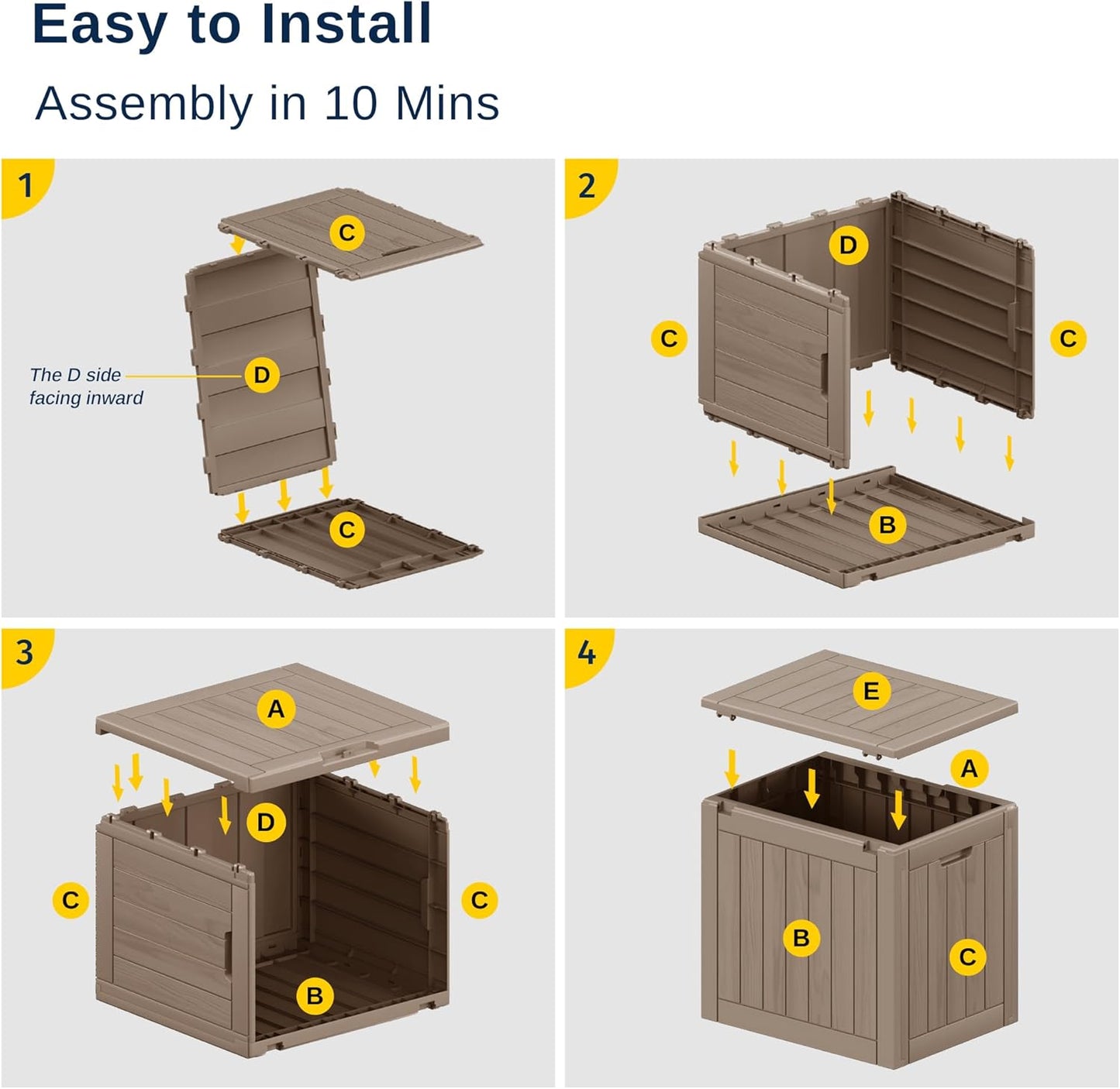 31 Gallon Waterproof Outdoor Storage Box - Lockable Resin Deck Bin for Patio Cushions & Tools - UV Resistant, Black