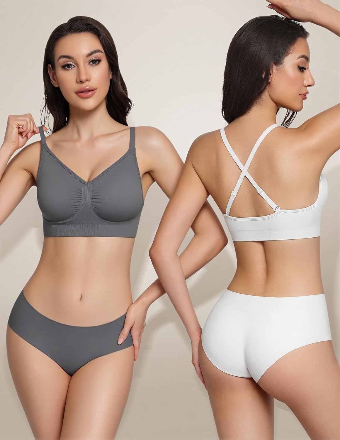 WANAYOU Wireless Bralettes for Women - Comfortable No Underwire Push-Up Everyday Bra