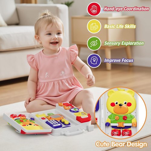HYES Montessori Toys for Toddlers 1-3 - LED Lights & Music Sensory Play | Perfect Birthday Gift for Ages 2-5