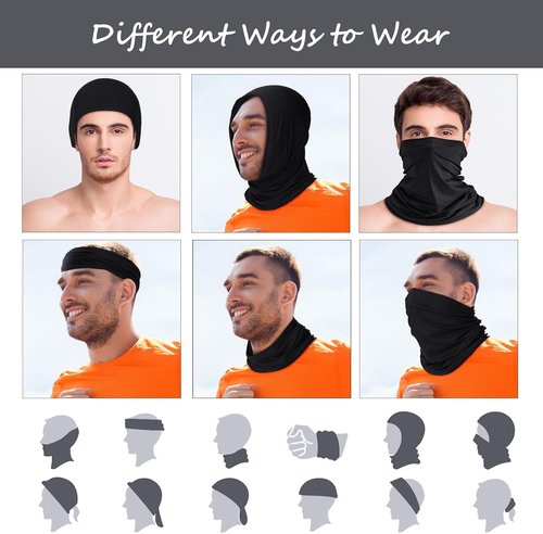 Geyoga UV Protection Neck Gaiter - 6 Pieces Cooling Face Mask Scarf | Breathable Summer Bandana