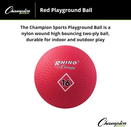 Champion Sports Playground Ball - Durable High-Bounce Balls in Sizes 5" to 16" for Gym & Play