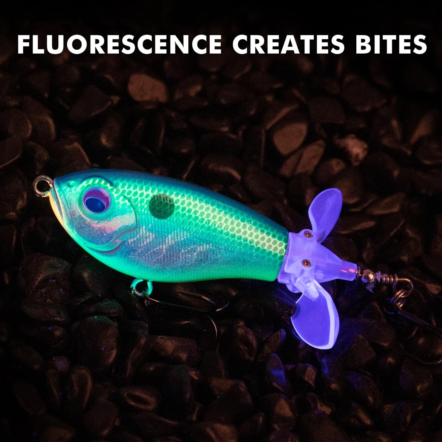 TRUSCEND Popobait Easy Catch Fishing Lures with BKK Hooks, Instant Startup, Longer Cast, Balanced Spray/Sound/Swim, Plopper Topwater Lures for Bass, Trout, Pike, Freshwater Saltwater Fishing Teasers