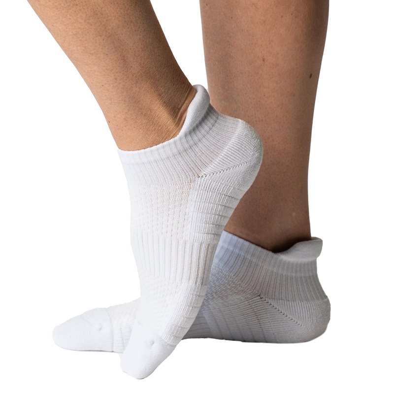 Viasox Ankle Compression Socks for Women & Men, 14 mmHg Support Improves Circulation, Extra Cushioned (US, Alpha, Large, Regular, Regular, White)