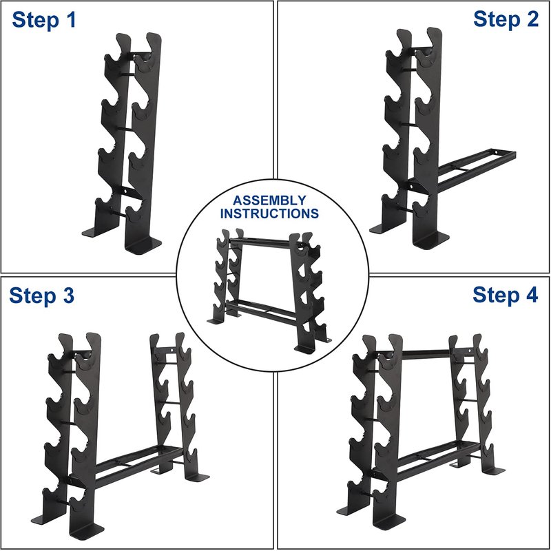 XPRT Fitness Compact Heavy Duty Dumbbell Rack | 400 lbs Capacity 2-Tier Steel Frame | Fits 5–30 lb Dumbbells | Space-Saving A-Frame Design for Home Gym