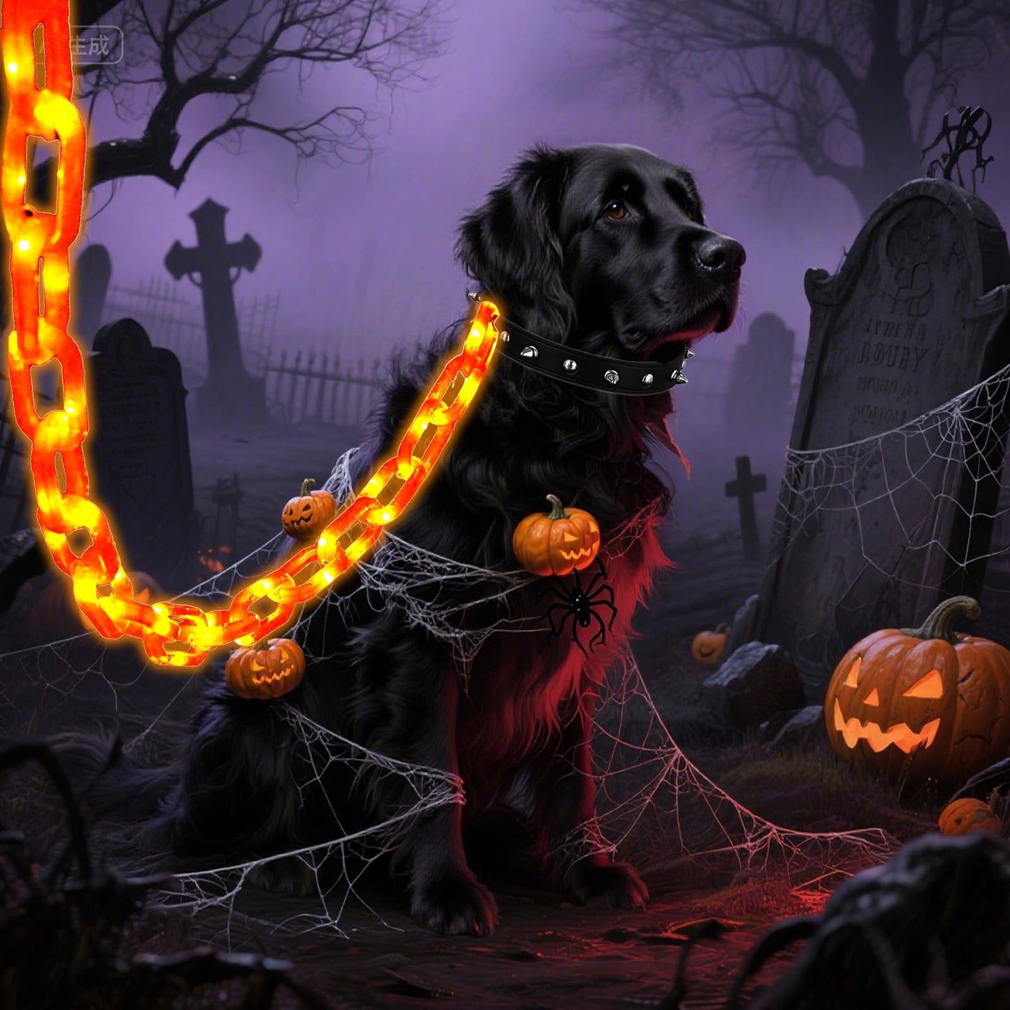 Large & Thicker Halloween Decorations Solar Charging String Lights - 10 Ft 160 LED Plastic Chain String Lights with Waterproof, 8 Lighting Modes and Automatically Lights up at Night ， Off in Daytime