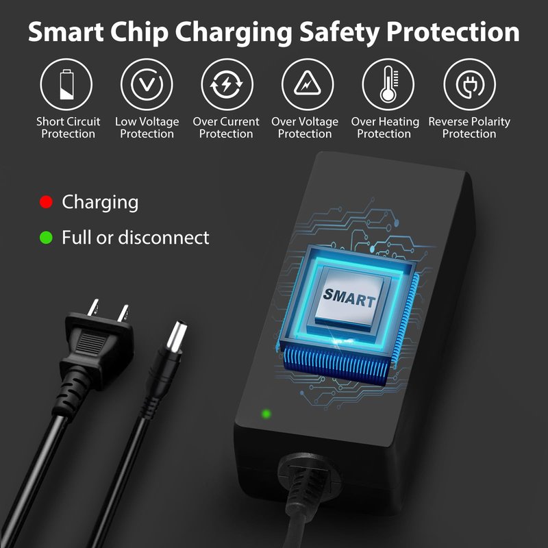 42V 2A Fast Charger, 36V Charging Adapter for 10S 36V Li-ion Battery Ebike, Multiple Safety Protection, Efficient Fast Charging for Hiboy, Apex, XR Ultra, Pocket Mod, Sports Mod