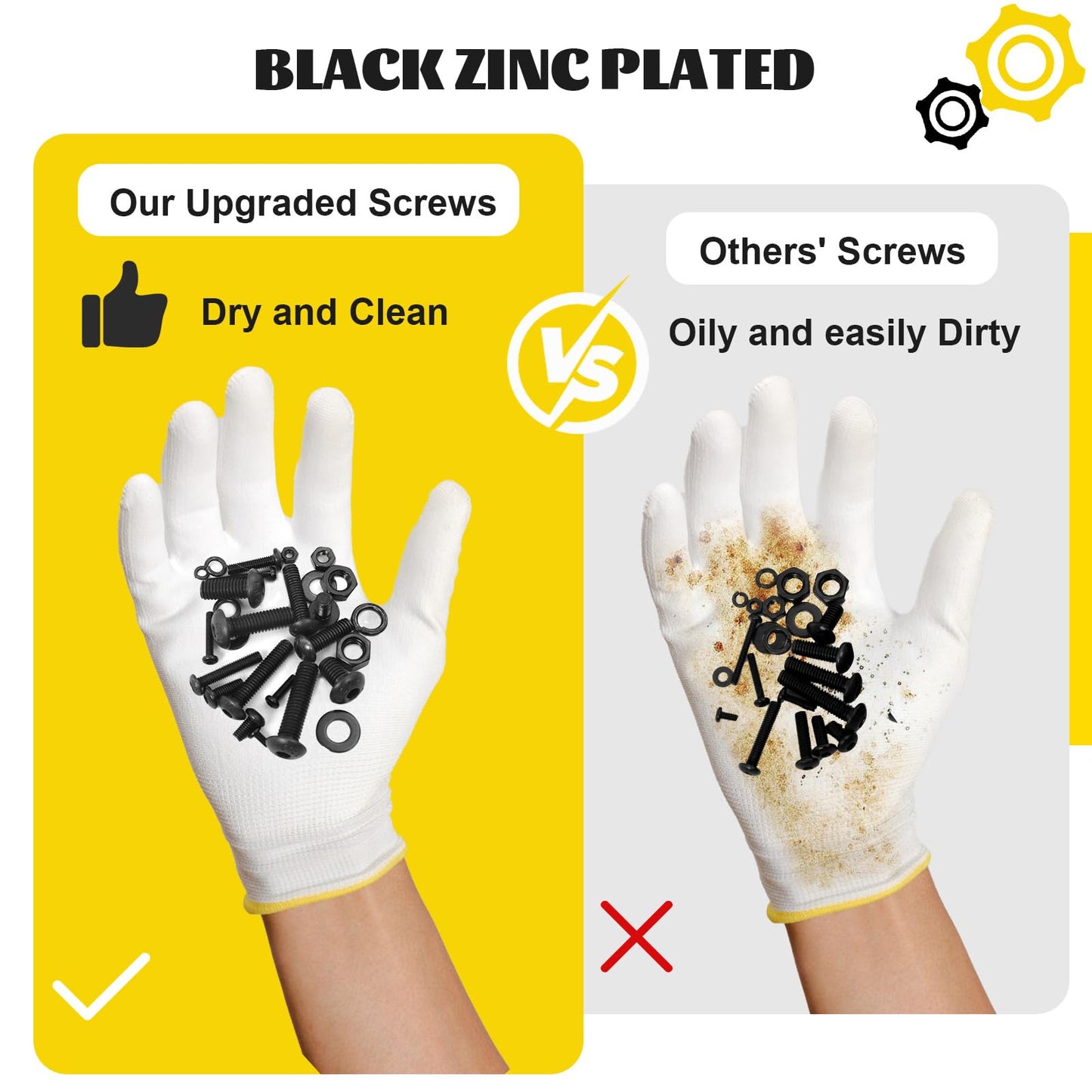 Fgruh 2200PCS M2 M3 M4 M5 Metric Screws Assortment Kit, Hex Socket Button Head Assorted kit, Machine Screw Set with Nuts & Washers,10.9 Alloy Steel Black Zinc Plated for 3D Printing