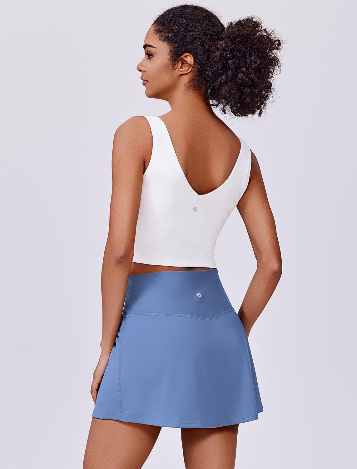 PINSPARK Women's Tennis Skirt - High Waisted Golf Skort with 2 Pockets for Active Workouts | Stretchy Design