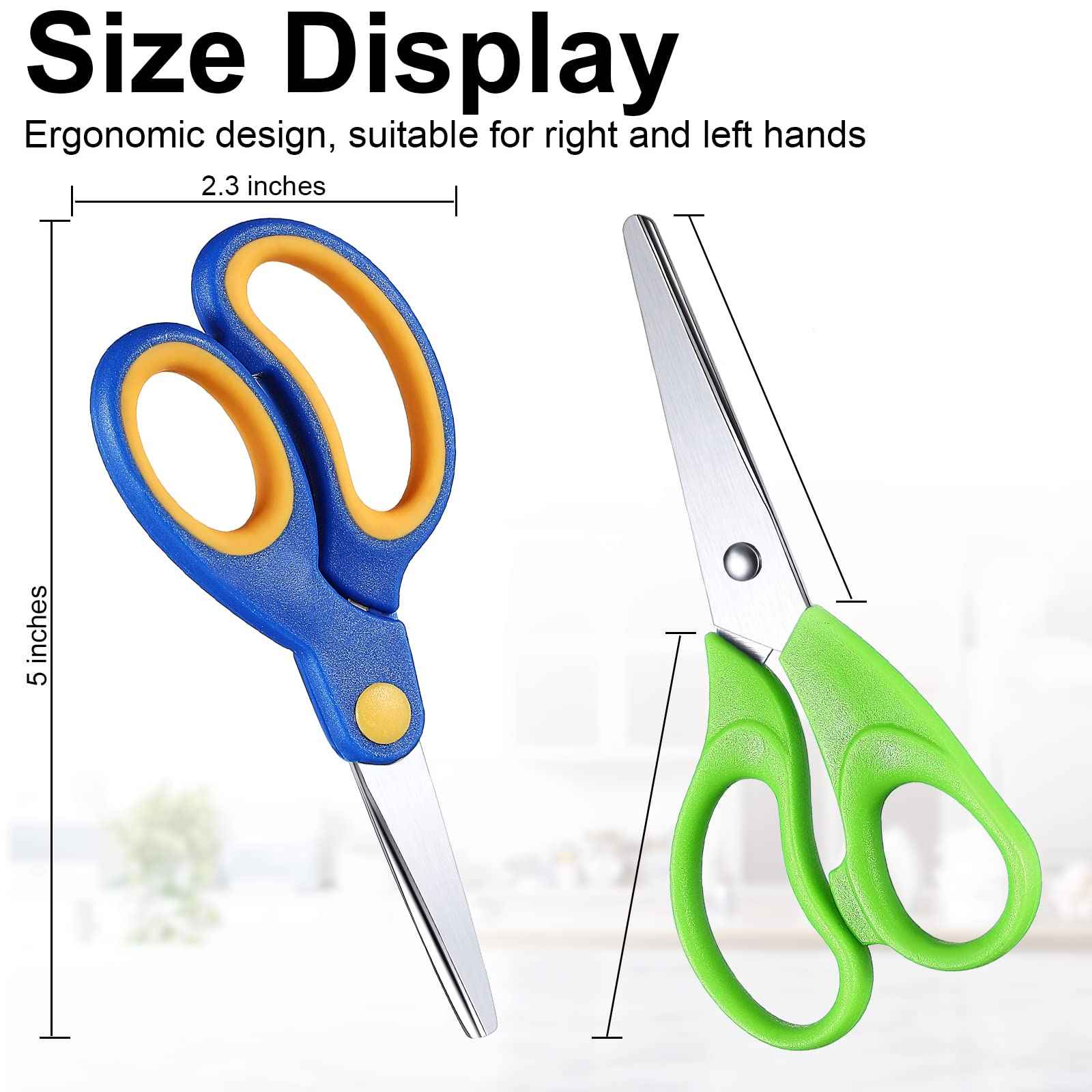 Reginary 78 Pcs Kids Scissors Bulk 5 Inch Student Children Blunt Tip Safety Scissors Multipurpose Rounded Tip for Office Home School Craft Supplies, Multicolor