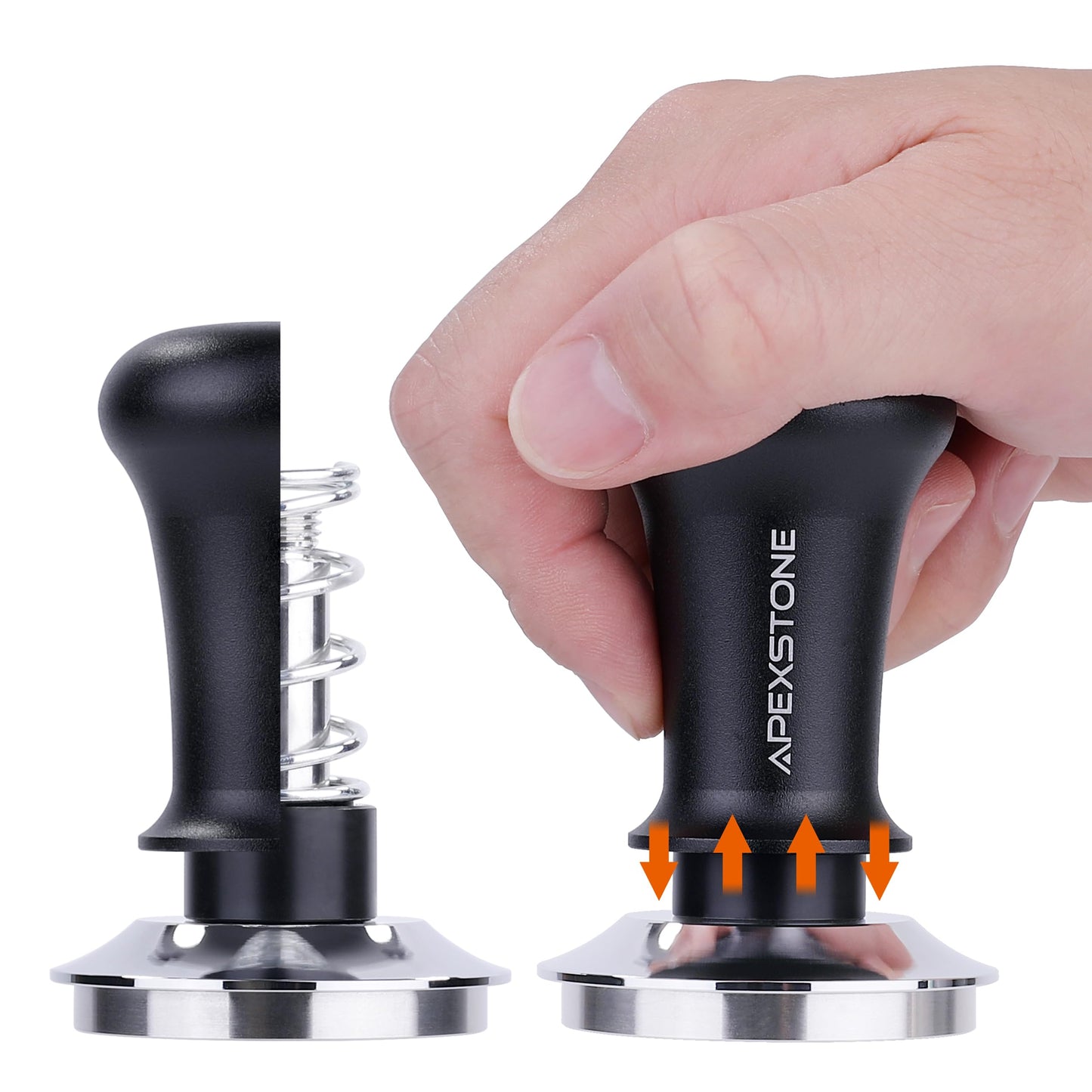 Apexstone Coffee Tamper Spring Loaded 58mm, Espresso Tamper 58mm Spring Loaded, Calibrated Espresso Tamper 58mm