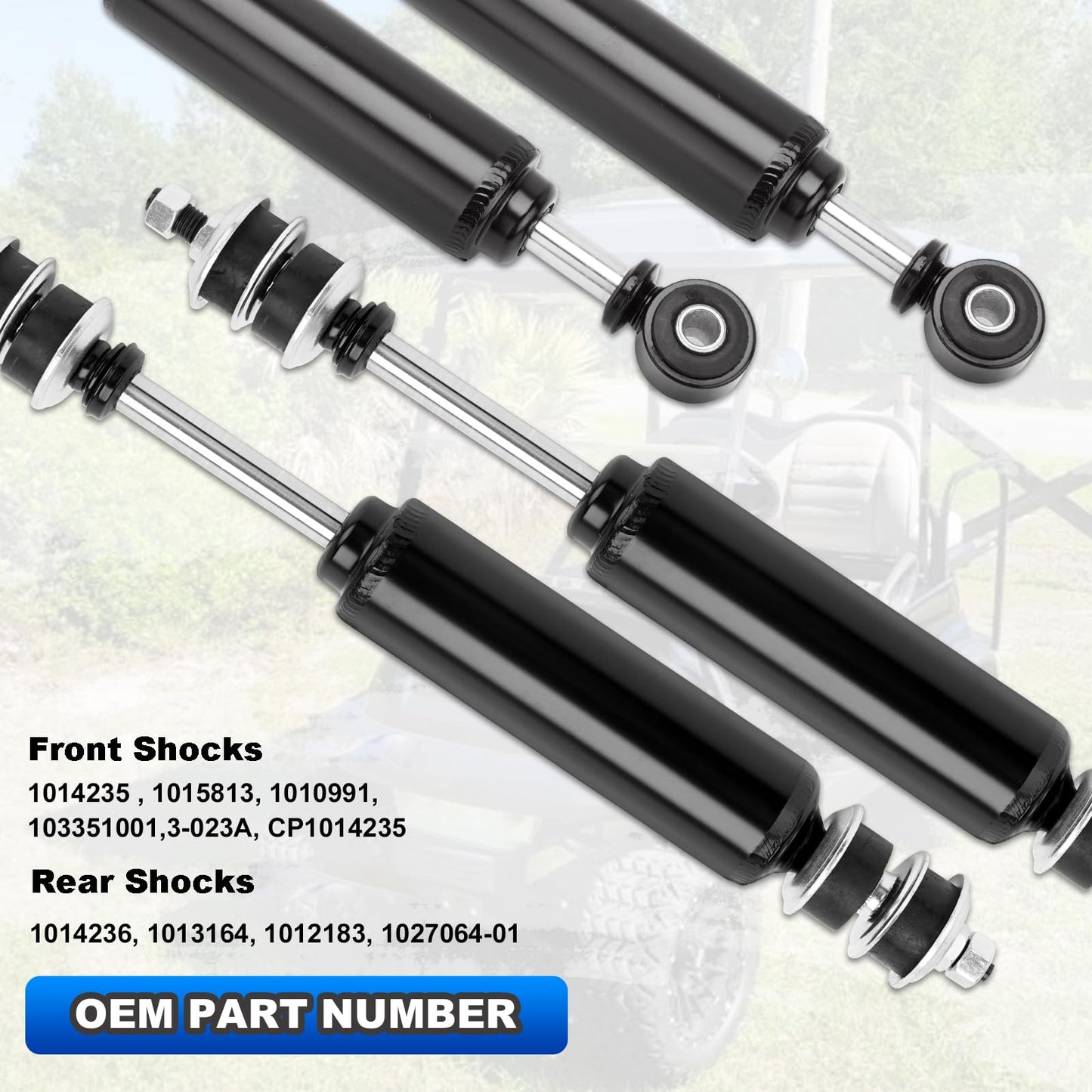 Front and Rear Golf Cart Shock Absorbers Compatible with 1988-up Club Car DS G&E, 2004-up Precedent G&E Replace# 1014235, 1014236, 1010991, 1015813