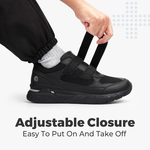 FitVille Extra Wide Walking Shoes - Orthopedic Sneakers for Swollen Feet | Hook and Loop Closure, Rebound Core V8