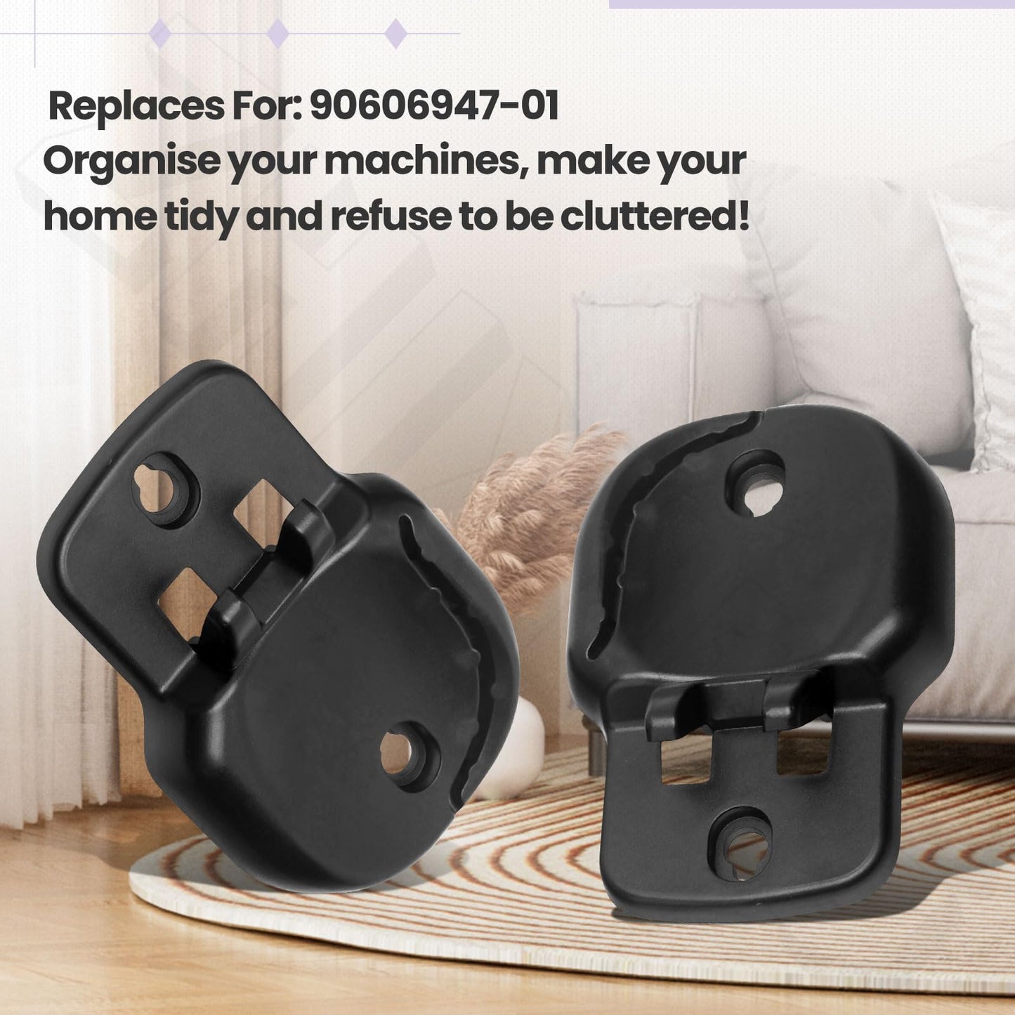 2 Pack 90606947-01 Vacuum Wall Base | Replacement Wall Mount Compatible with Black & Decker BDH2010LP, HHVI325JR, HHVI325JR22TG, HHVI325JR22, HHVI320JRS02