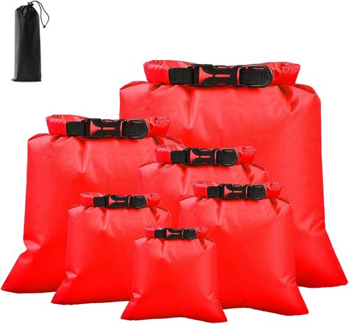 Dry Bags Waterproof by Skiennix - Lightweight 6PCS Set for Kayaking, Hiking & Camping