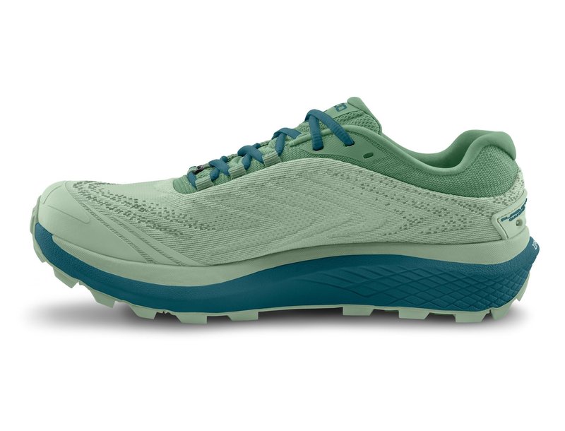 Topo Athletic Women's Pursuit 2 Running Shoes - Comfortable Lightweight Cushioned Durable 0MM Drop Laced Trail, Athletic Footwear, Sage/Blue, Size 8
