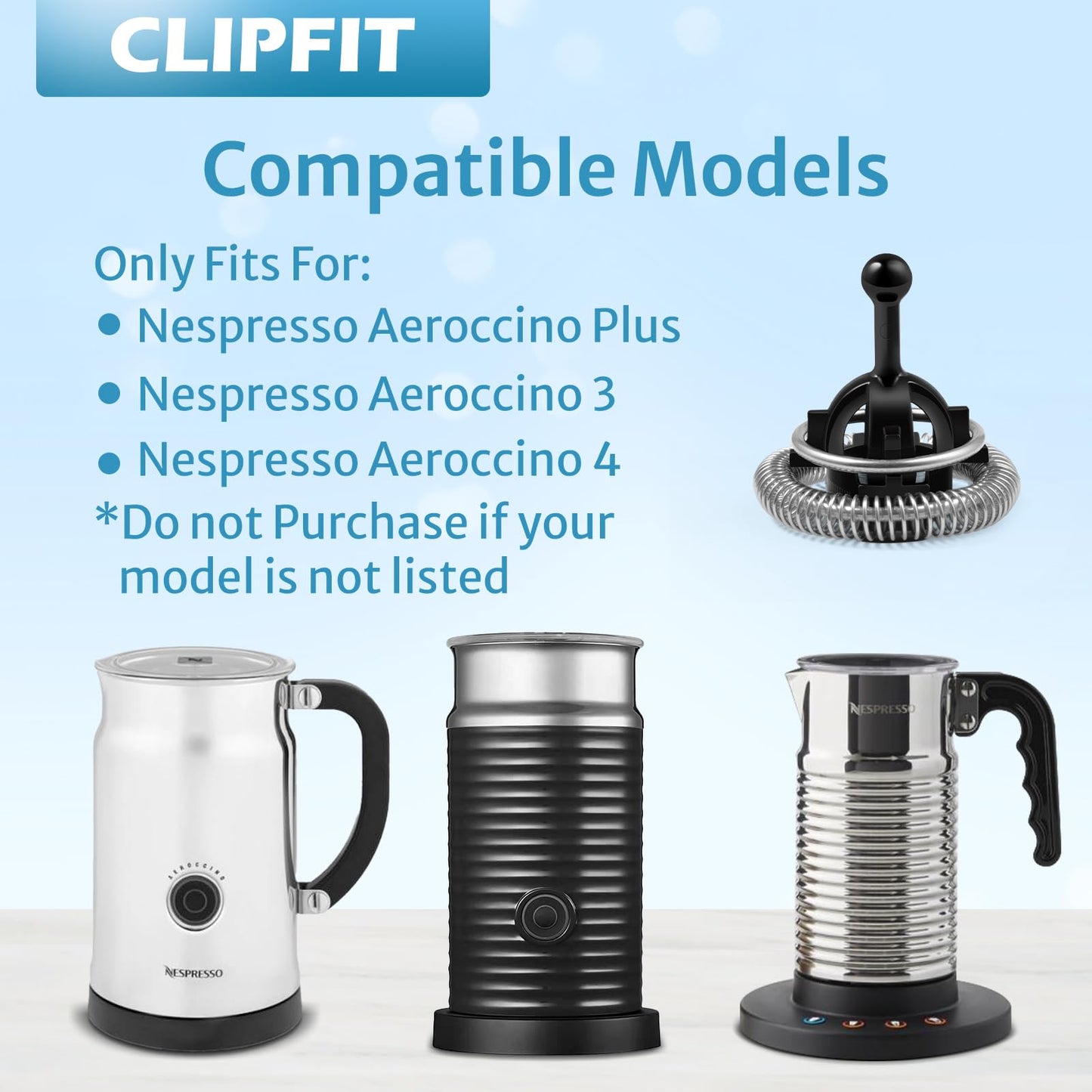 Whisks Compatible with Nespresso Aeroccino 3/4 /Plus Milk Frother Replacement, 2 Pack