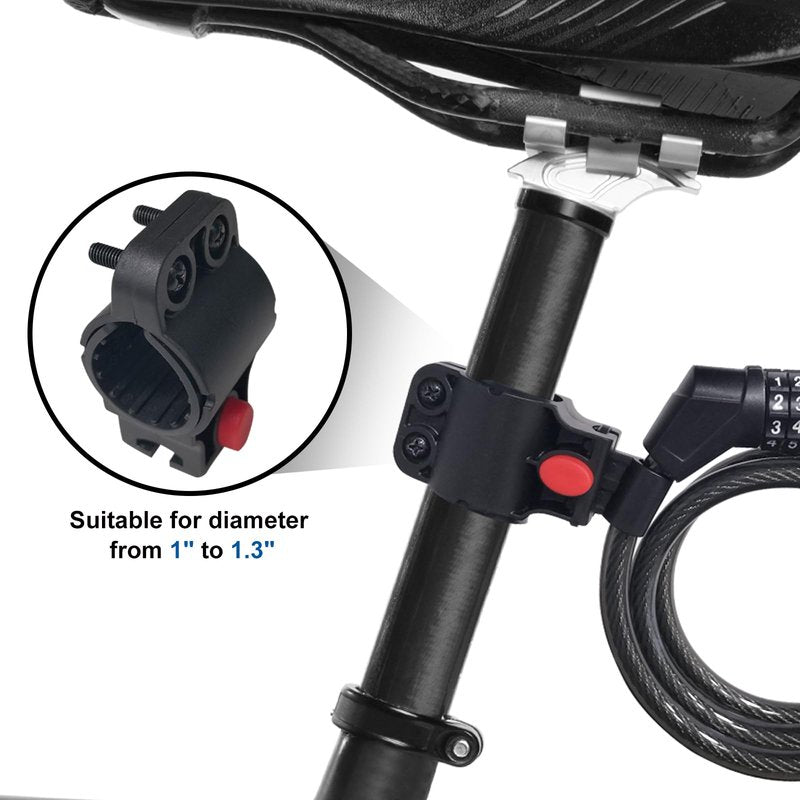 NDakter Bike Lock, 4/5.6 Feet Bicycle Cable, High Security 5 Digit Resettable Combination Coiling Bicycle Lock, Heavy Duty Anti Theft Cable with Mounting Bracket, 1/2 Inch Diameter (5.6FT,Blue-12mm)