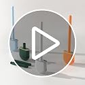 Silicone Toilet Brush with Holder - Drill-Free Wall Mount - Green