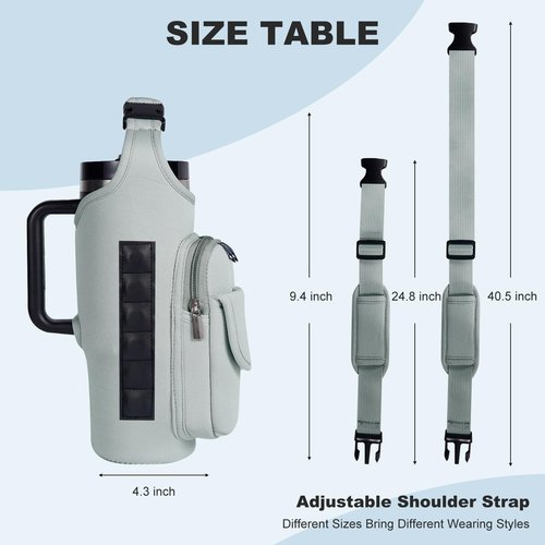 GIMHAI HOME Magnetic Gym Bags for Men & Women – Magnetic Bag Water Bottle Sling Bag for Stanley Cups | Water Bottle Holder with Card Pockets, AirPod Case for Fitness, Hiking, Workouts (Gray)