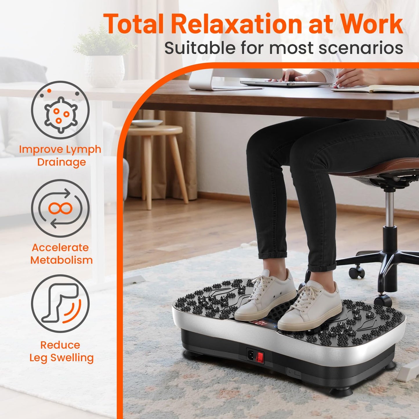AXV Vibration Plate Fitness Platform Exercise Machine Vibrating Shaking Full Body Shaker Workout Vibrate Stand Shake Board Sport for Weight Loss Fat Burner for Gym Home Office