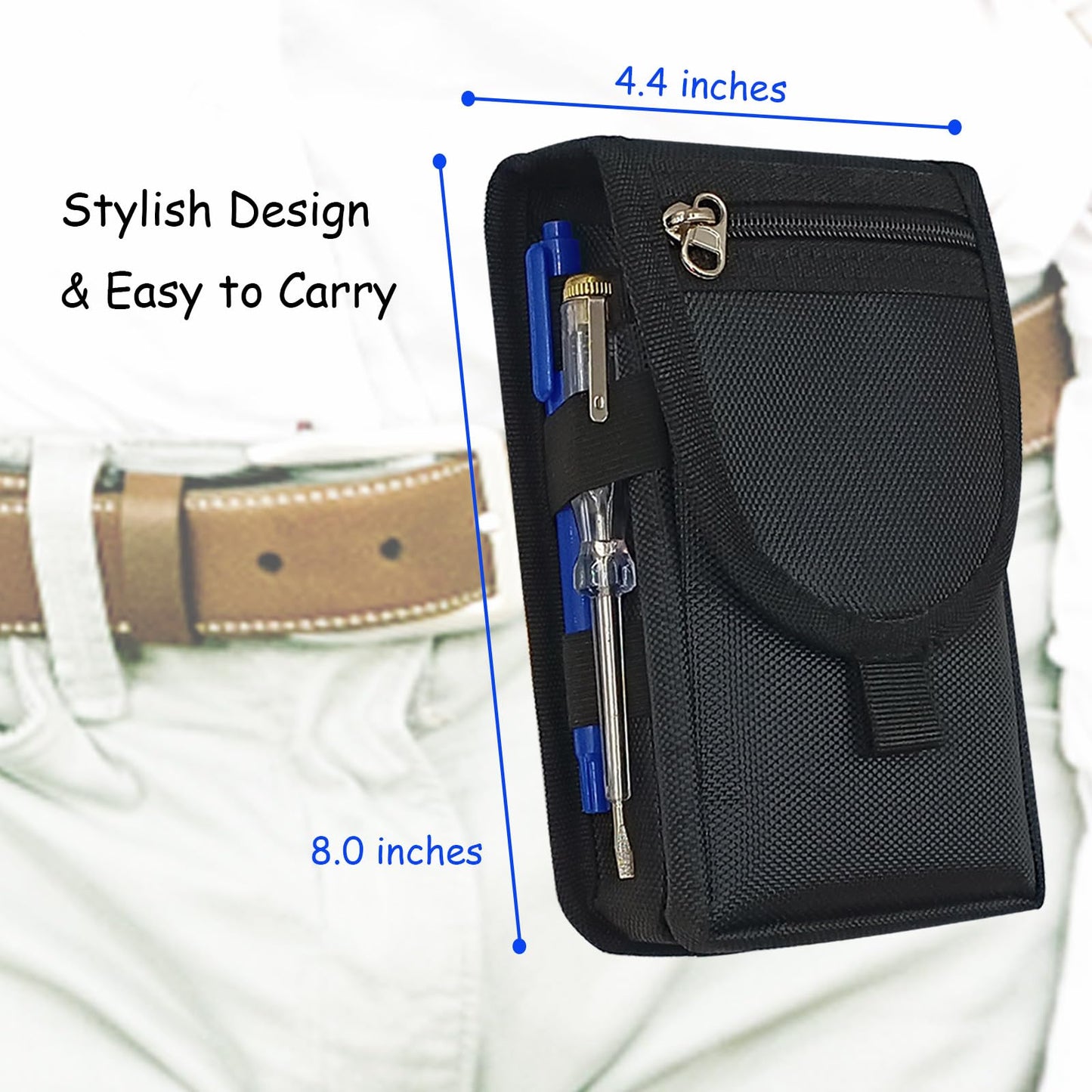 Belt Tool Pouch,Tactical Utility Pouch, Heavy-Duty Nylon EDC Multitool Organizer,Cell Phone Holder, Multi-Pockets Tool Holster Sheath Bag for Electricians Handymen Work Maintenance Dailylife Hiking