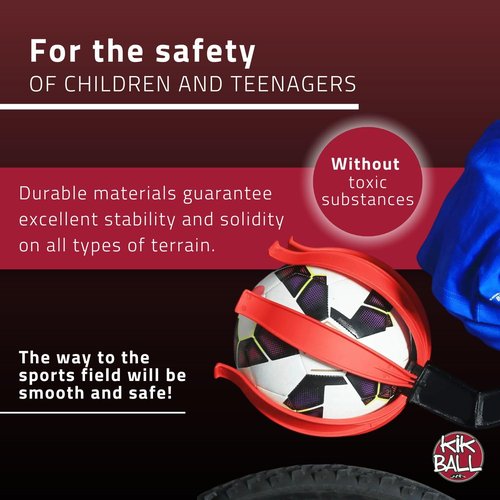 KIK BALL, Bicycle Ball Holder, Safety Device for Children and Teenagers, Easy-to-Apply Holder, Suitable for Footballs, Volleyballs, Basketballs and Rugby Balls, Green
