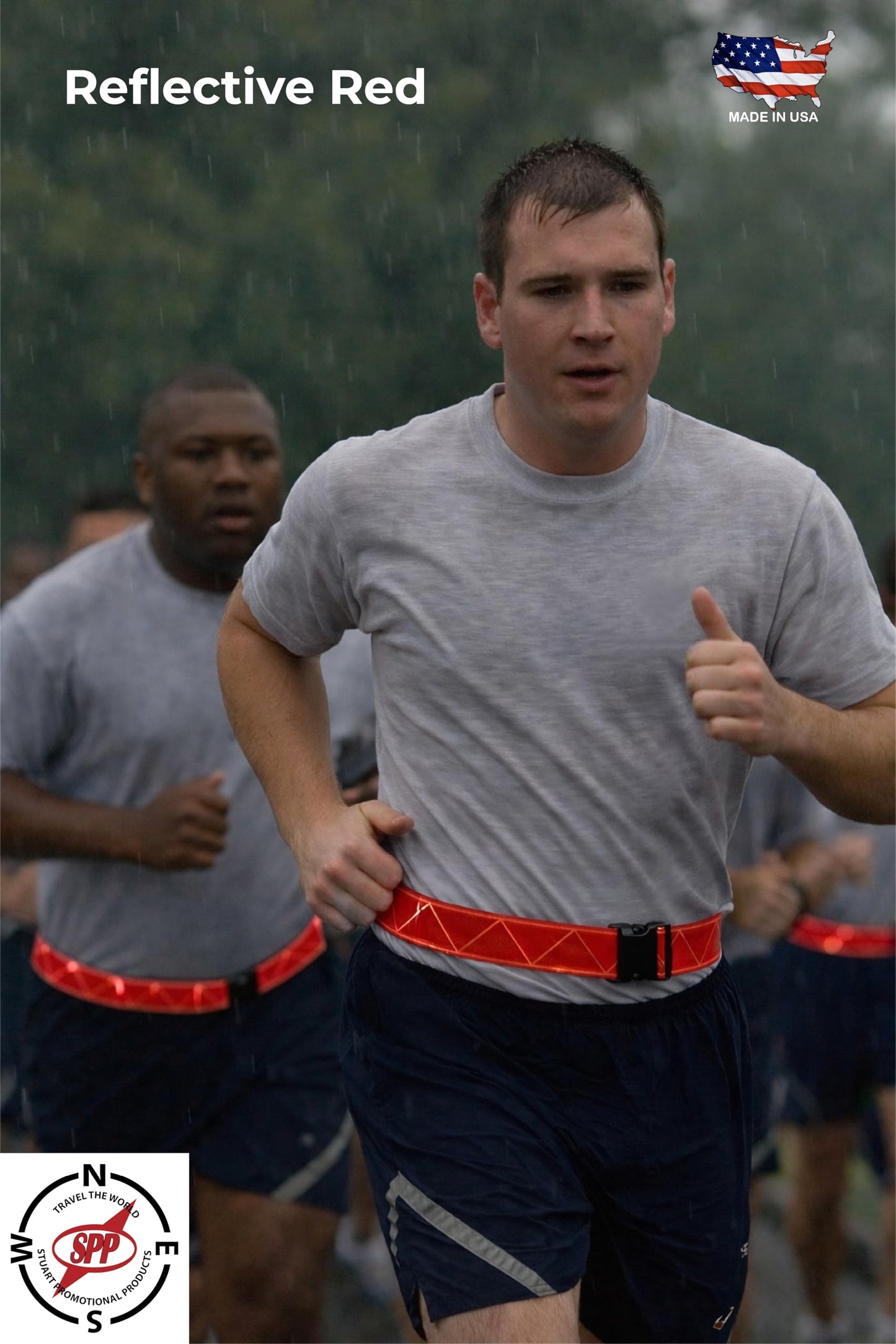 Stuart Promotional Products Red, Reflective, Safety, Belt. Perfect for Running, Walking, Cycling, PT, Military.