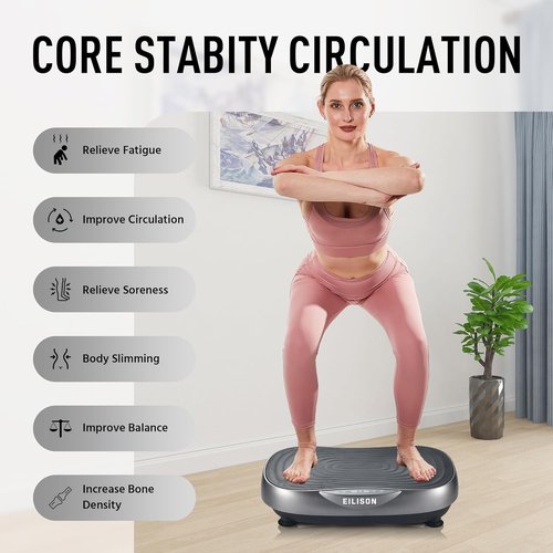 EILISON Glory Vibration Plate - Whole Body Workout Machine with 99 Adjustable Speeds | 350 lbs Capacity